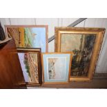 A quantity of oil paintings and prints