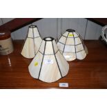 Three Art Deco style light shades