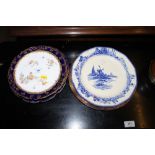 Seven various decorative plates to include Royal D