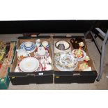 Two boxes of tea, dinnerware and other china