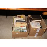 Two boxes of books and loose plates