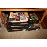 Five boxes of various books