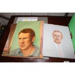 A quantity of oil portrait paintings depicting var