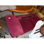 A late Victorian mahogany and upholstered chaise l