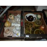 Two boxes of kitchenalia, teaware etc.