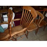 An elm seated slat back Windsor chair
