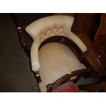 A late Victorian button back tub chair