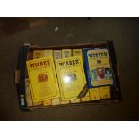 A box of Wisden anthology books