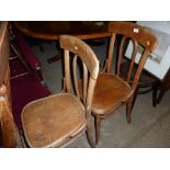 A pair of bent wood chairs; and one other bentwood