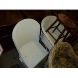 Two white painted loom chairs
