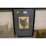 After Satoko Hirano, wood block of a cat, see label ve