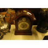 A Cameron Cuss mahoagny cased mantel clock