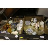 Two boxes of various glass and china items