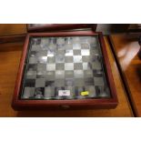 A glass chess set