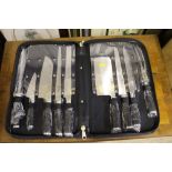 An as new cased knife set