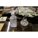 Two glass decanters