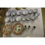 A quantity of oriental blue and white rice bowls;