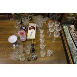 A quantity of various drinking glasses and other g
