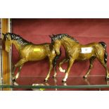 Two Beswick horses