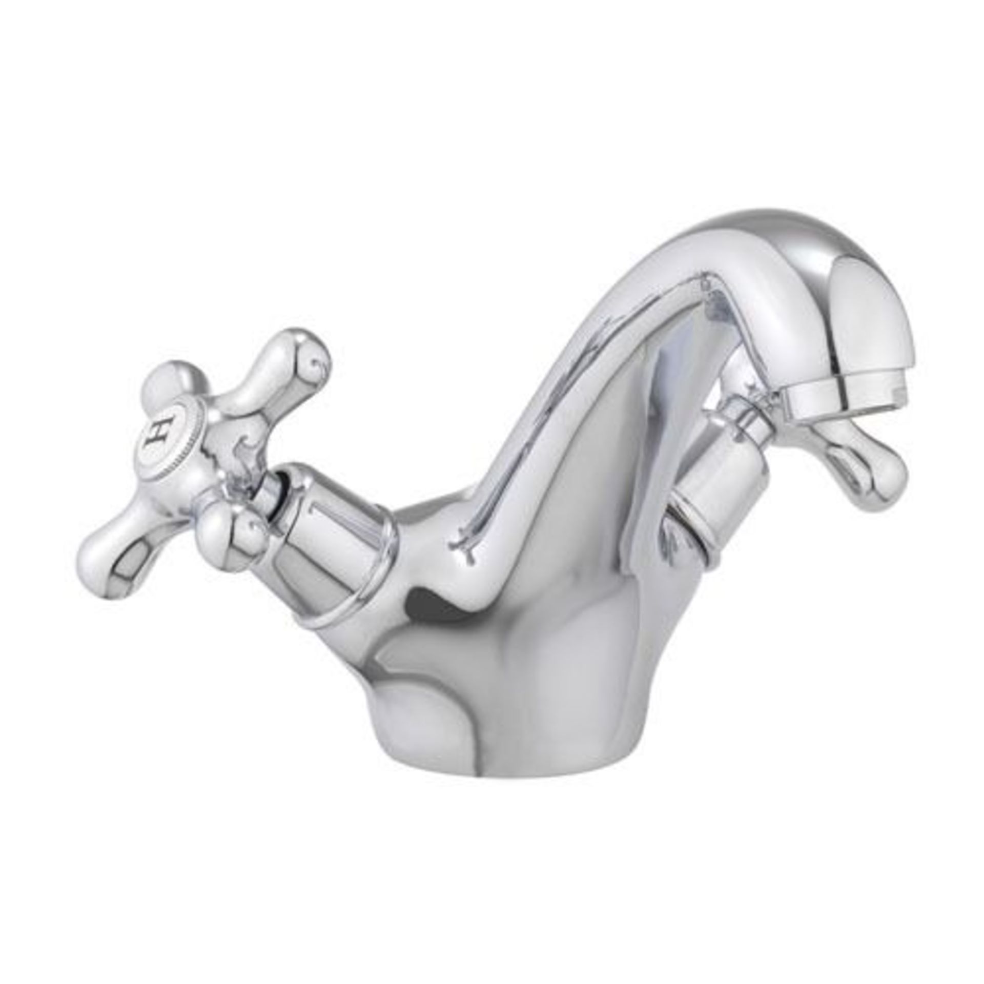 Traditional basin mixer tap with pop-up - Image 2 of 2