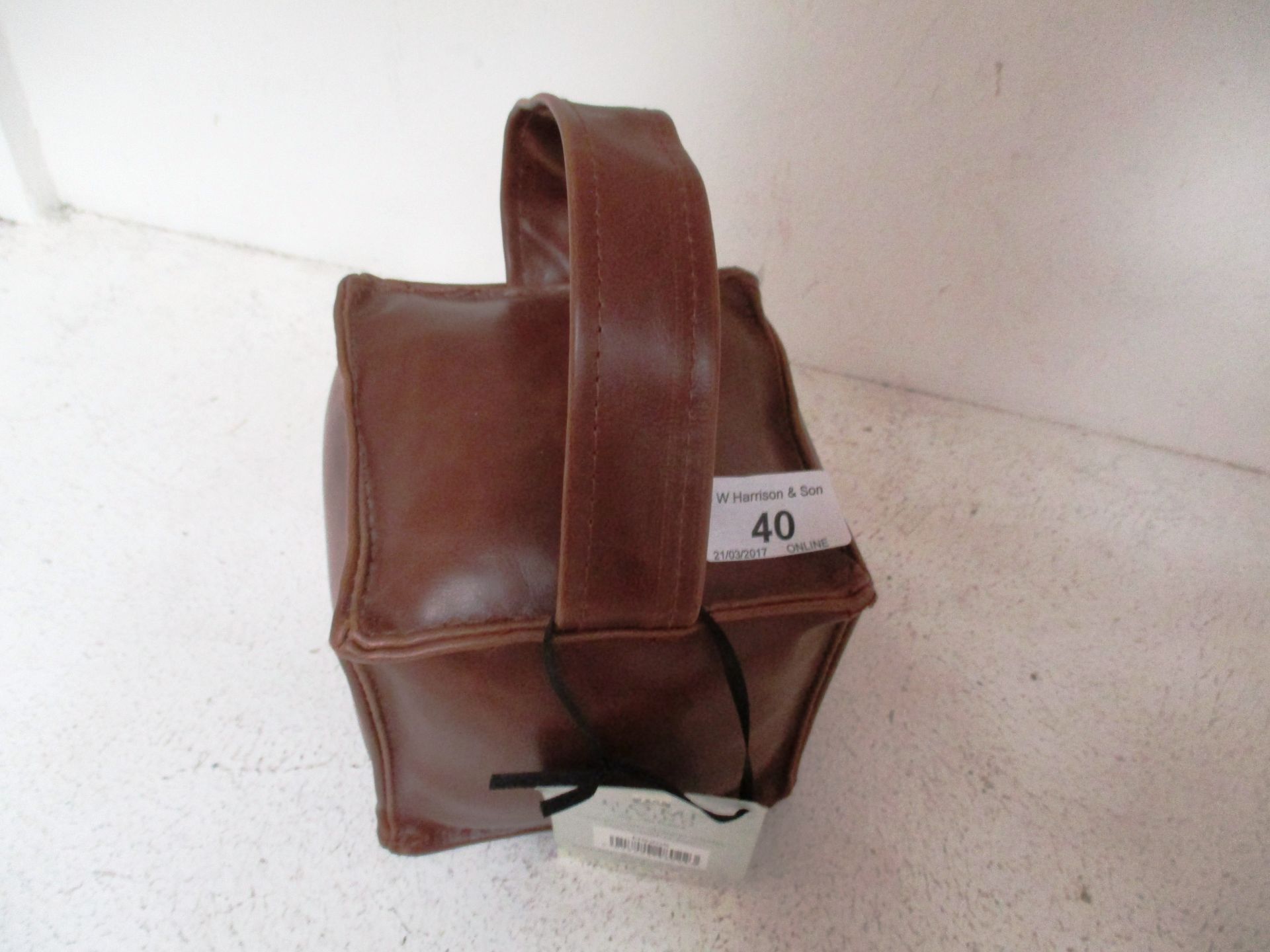 A Home Living by Juliana dark brown leather door stop RRP £18