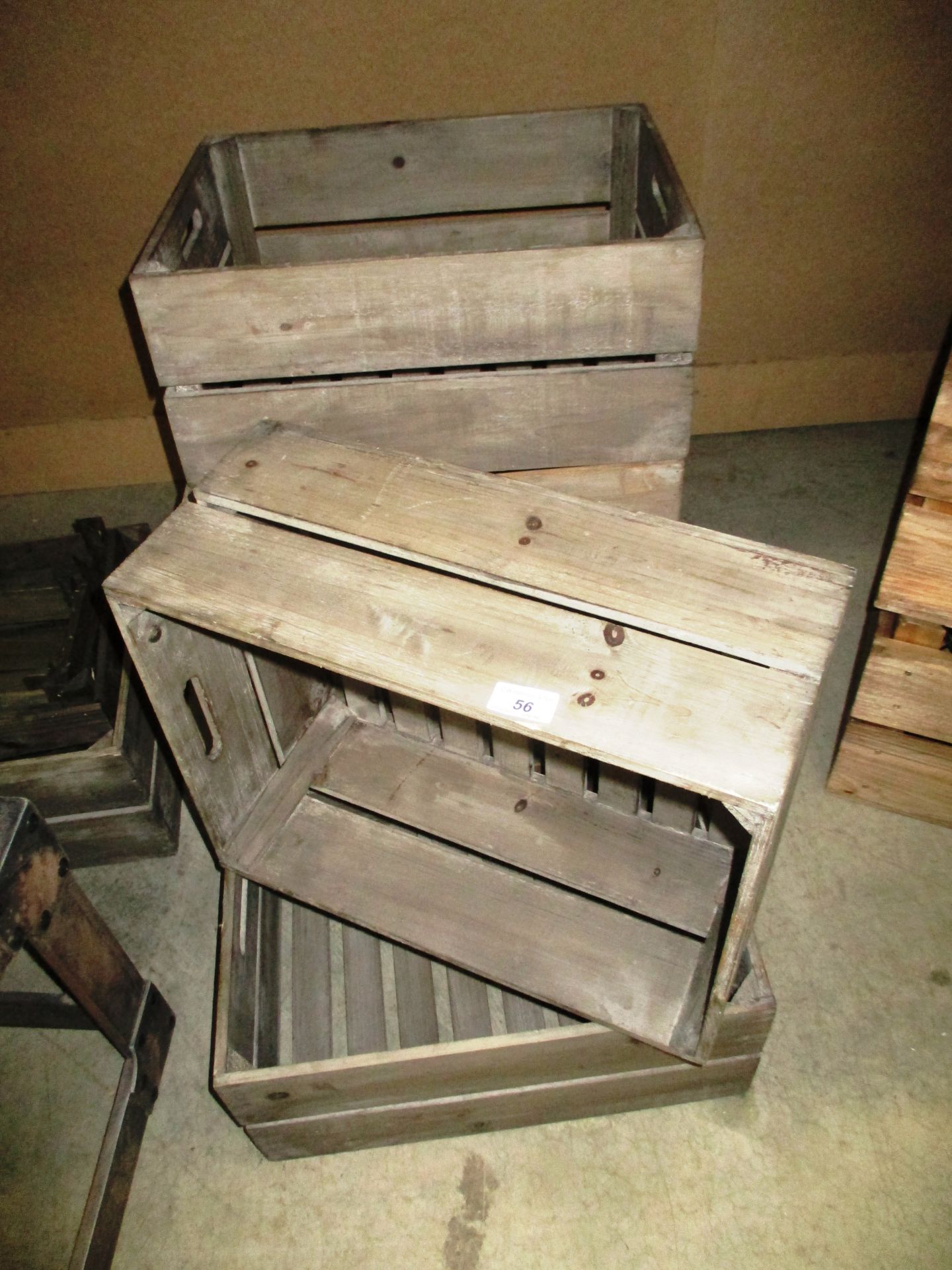 5 x dark wood crates 35 x 45cm