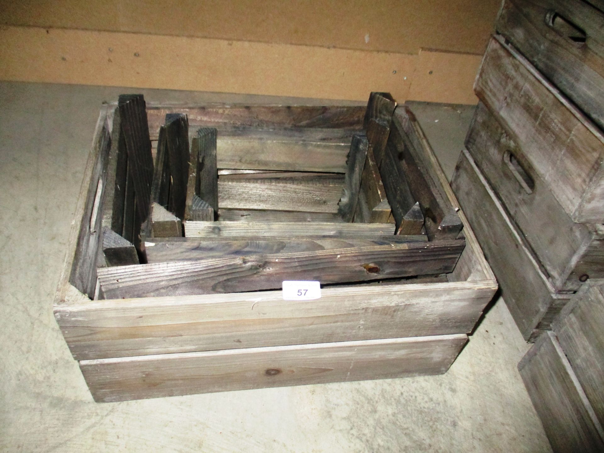 4 x assorted dark wood crates
