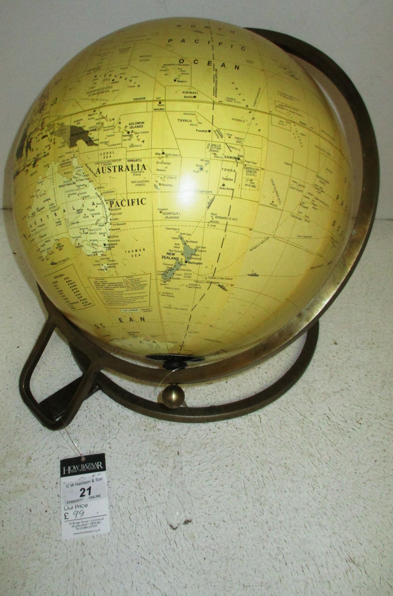 A Lockwood spiral globe on metal base RRP £99