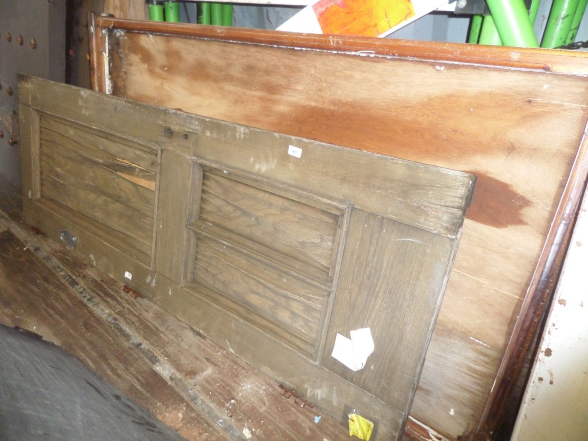 For sale as one lot - approximately twenty reclamation/salvage pine panels and panel doors in - Image 15 of 16