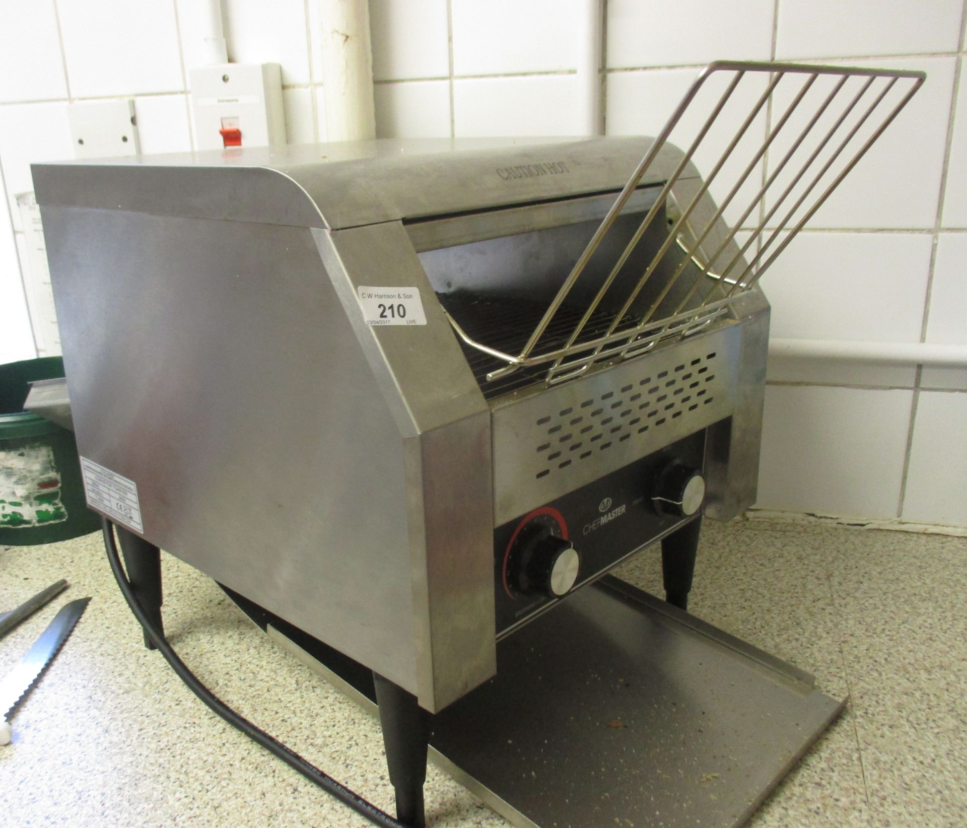 A Chefmaster conveyor toaster model TT-300N y.o.m. 2014 ser.no. 201411150124.