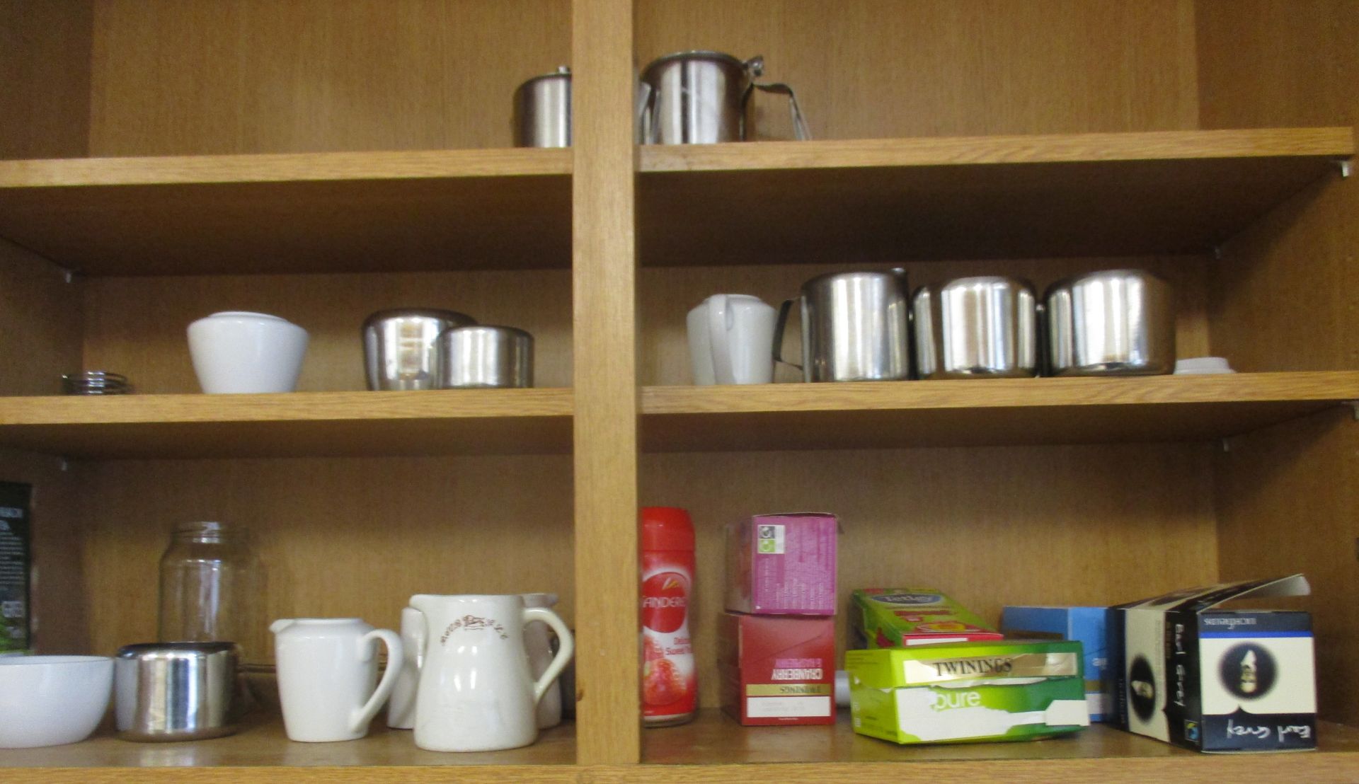 Contents to two base cupboards, part work surface and wall cupboard - stainless steel vacuum flasks, - Image 2 of 3