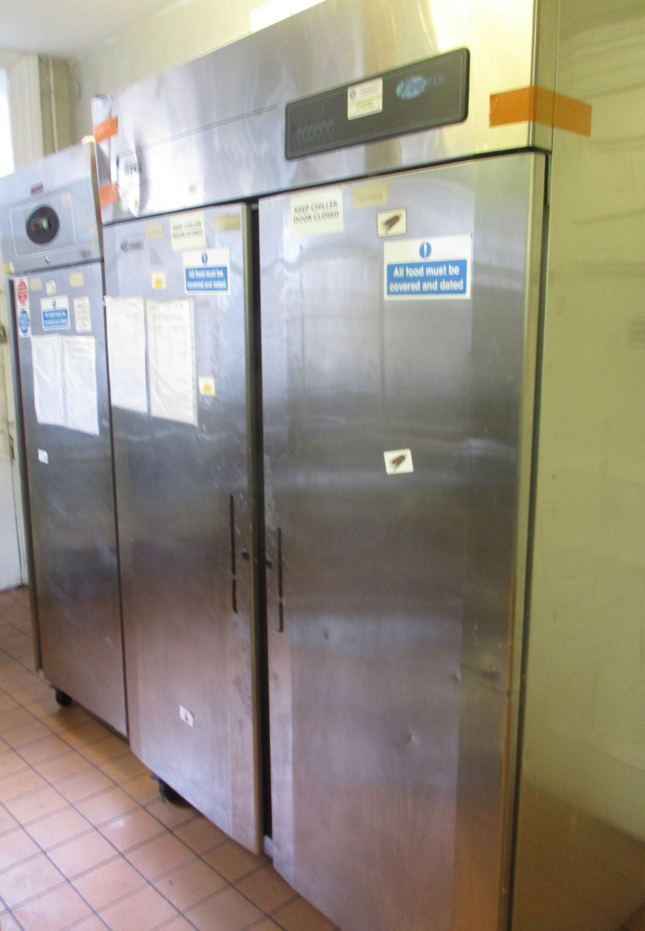 A Foster Gastronorm Supra 2 door stainless steel mobile chilled refrigeration unit - 144 x 80cm,