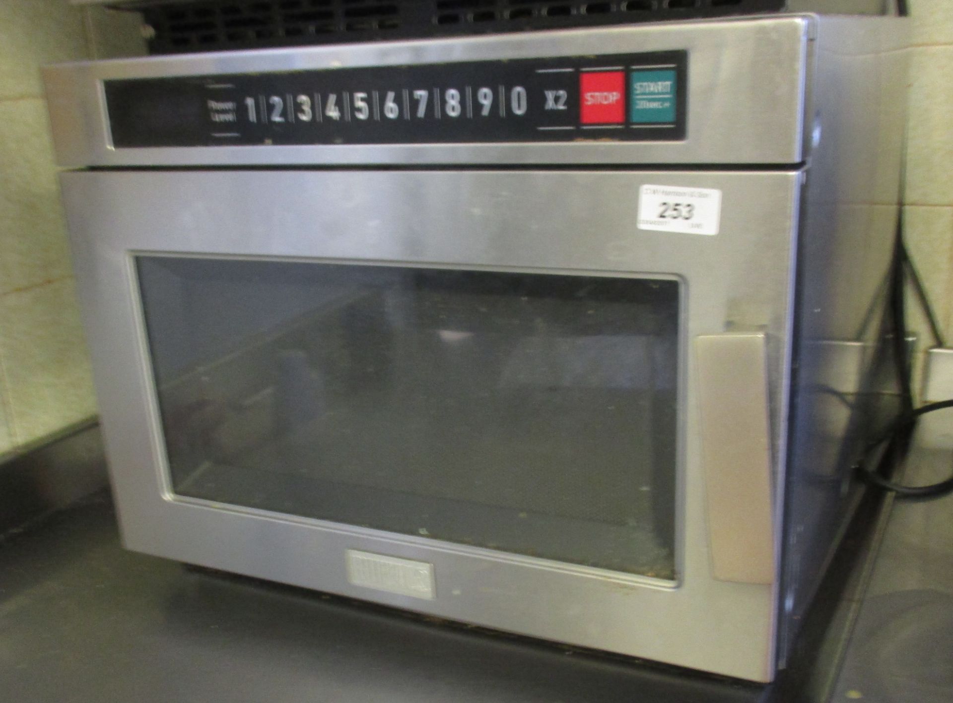 A Buffalo stainless steel commercial microwave oven - 240v.