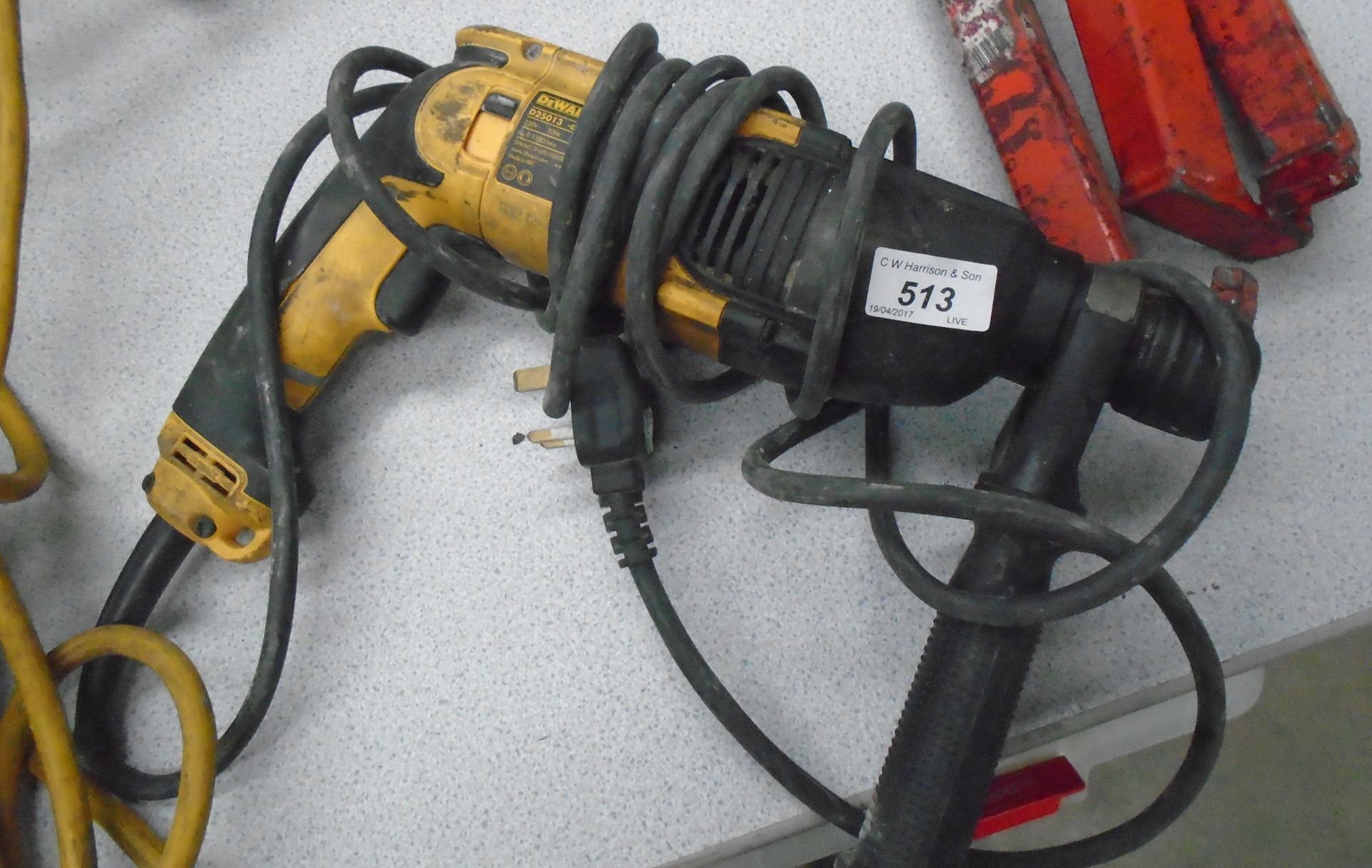 A DeWalt D25013 hammer drill 240v