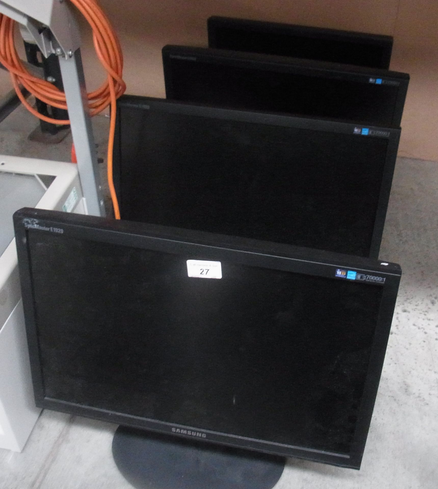 4 x assorted monitors by Samsung,