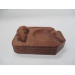 A Robert Thompson of Kilburn 'Mouseman' oak ashtray of canted rectangular form 8cm x 10cm