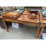 An oak 2 drawer 1960's office table 140 x 80cm