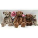 5 x Russ Collection soft toy bears including 100th anniversary Teddy bears - 2002,