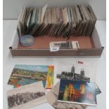 Contents to tray - a quantity of assorted postcards - topographical and others.