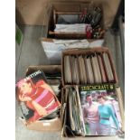 4 x boxes and contents - knitting needles of various sizes,