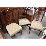 A pair of mahogany hall chairs and a mahogany dining chair (3)