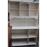 A white painted pine wall unit - 114cm