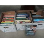 Contents to 4 boxes - books on cooking, interesting facts, healthy living,