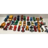 Contents to tray - a collection of unboxed and playworn mainly Lesney cars and commercials,