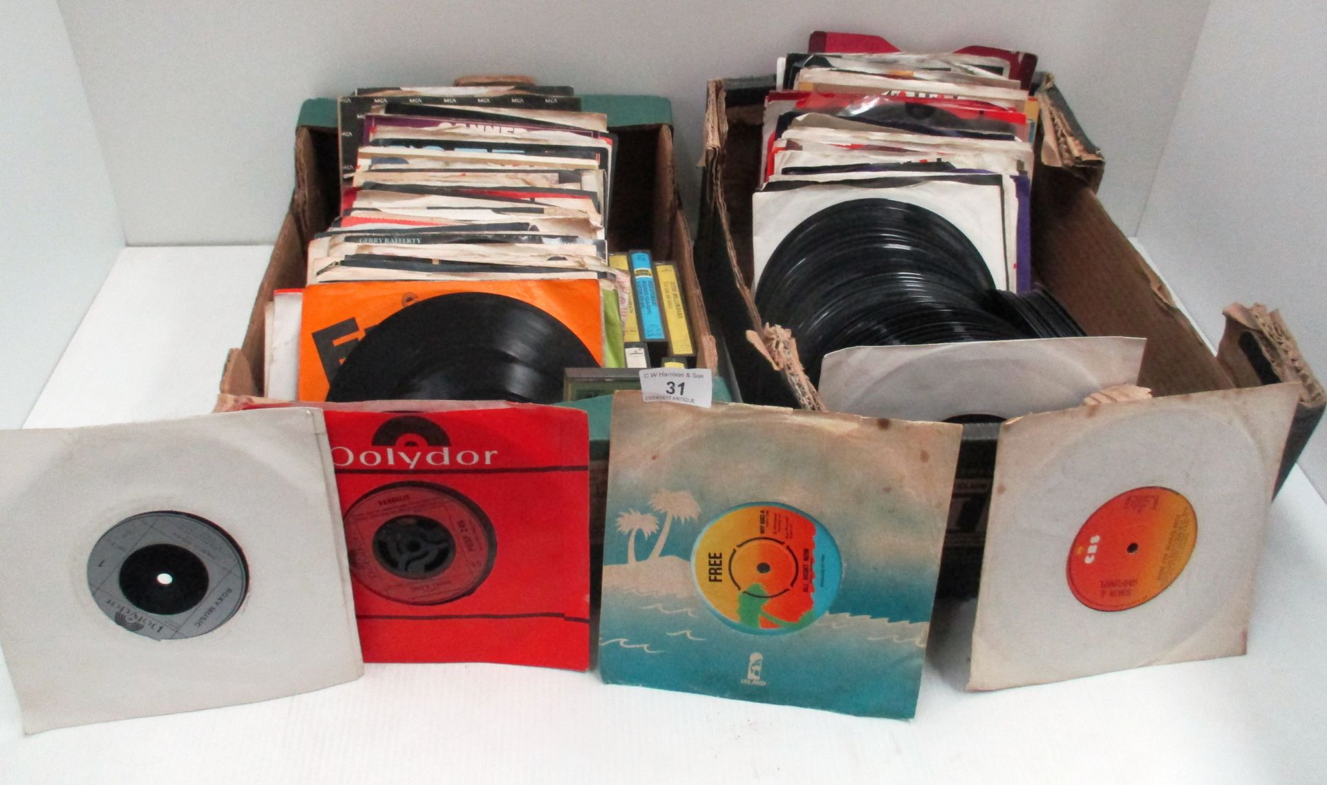 Approx 230 assorted 45rpm singles (some ex-juke box and some without sleeves) including many