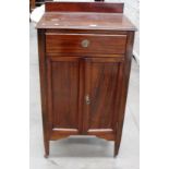 A mahogany side cabinet with lift top lid - converted to entertainment stand