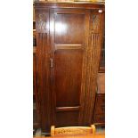 A carved oak hall wardrobe - single door - 74cm