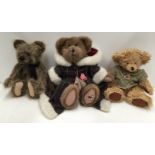 3 x soft toy bears by Boyds - 'Chanelle Cocoa Beary',