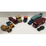 8 unboxed and playworn commercial vehicles including Bedford Pullmore car transporter,