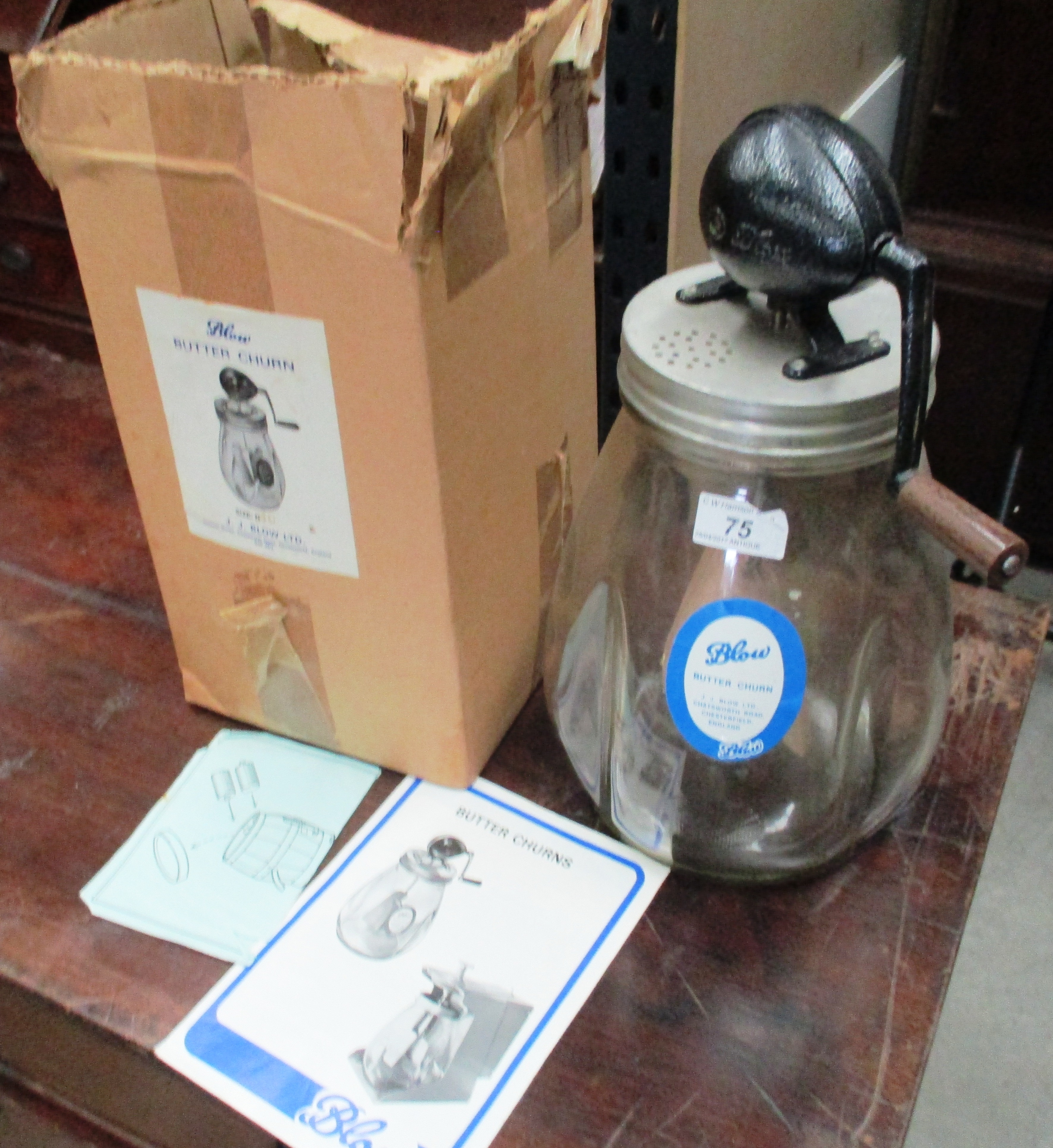 A Blow butter churn complete with box and manual